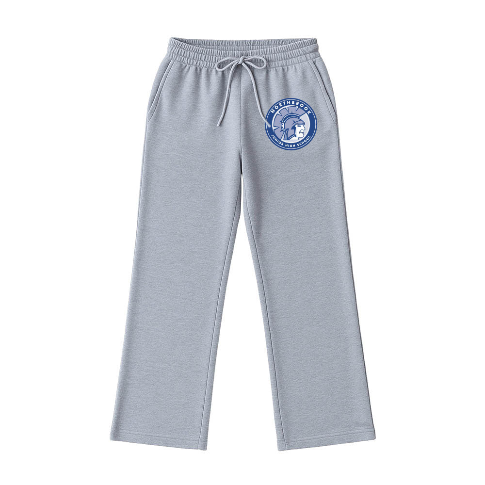 Logo Badge ~ Ladies Fleece Wide Leg Pant ~ Northbrook Junior High School-athletic heather