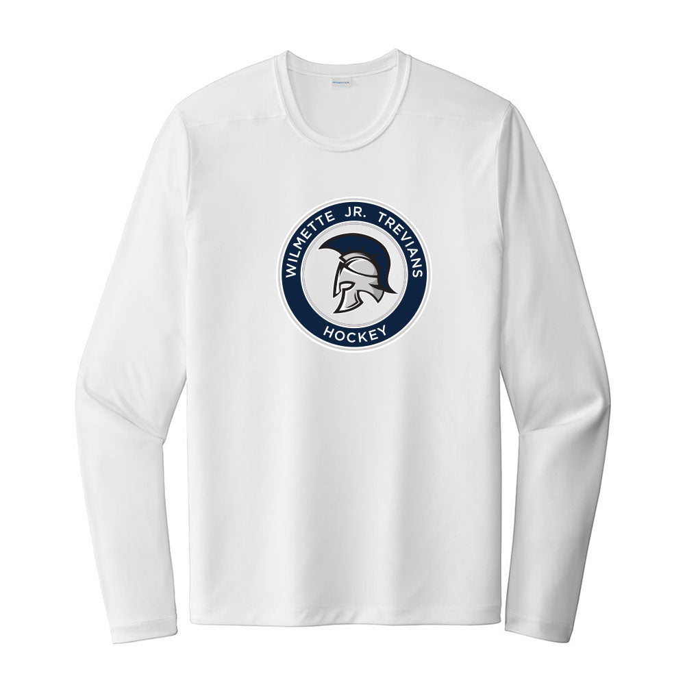 Logo ~ Performance Long Sleeve Tee ~ Wilmette Jr. Trevians Hockey