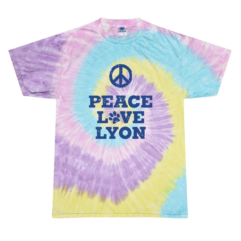 PEACE LOVE TIE DYE TEE ~ LYON ELEMENTARY SCHOOL ~ youth & adult ~ classic unisex fit