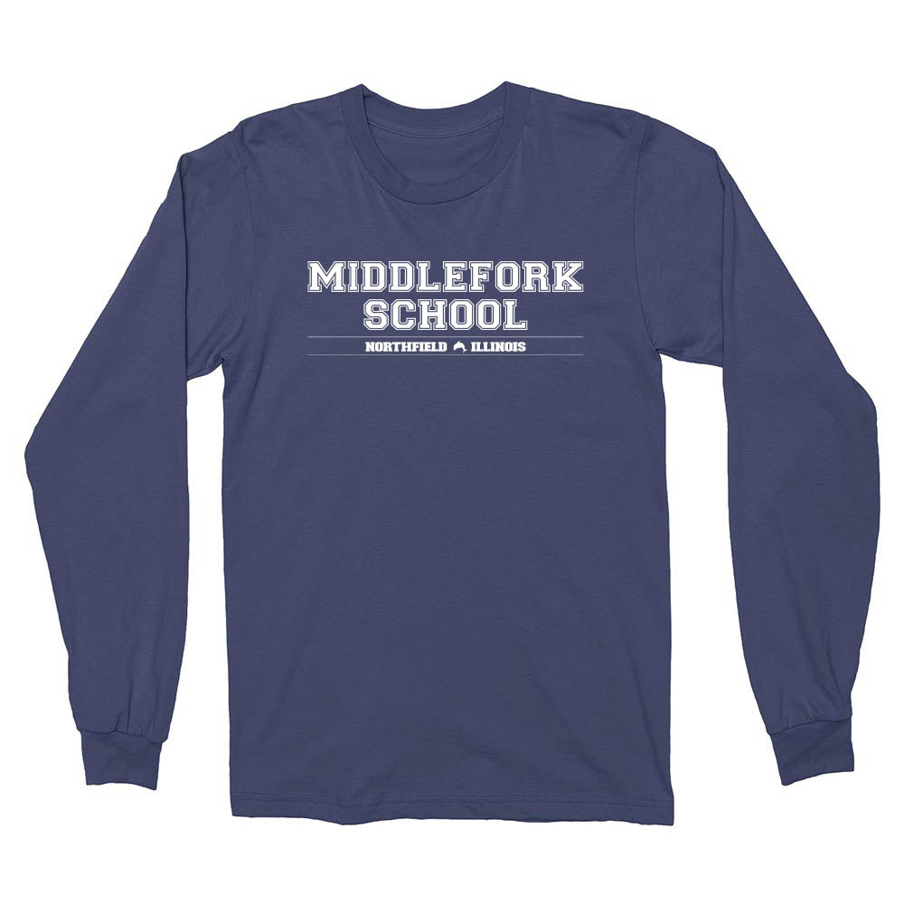 Collegiate ~ Cotton Long Sleeve T-Shirt ~ Middlefork Elementary School