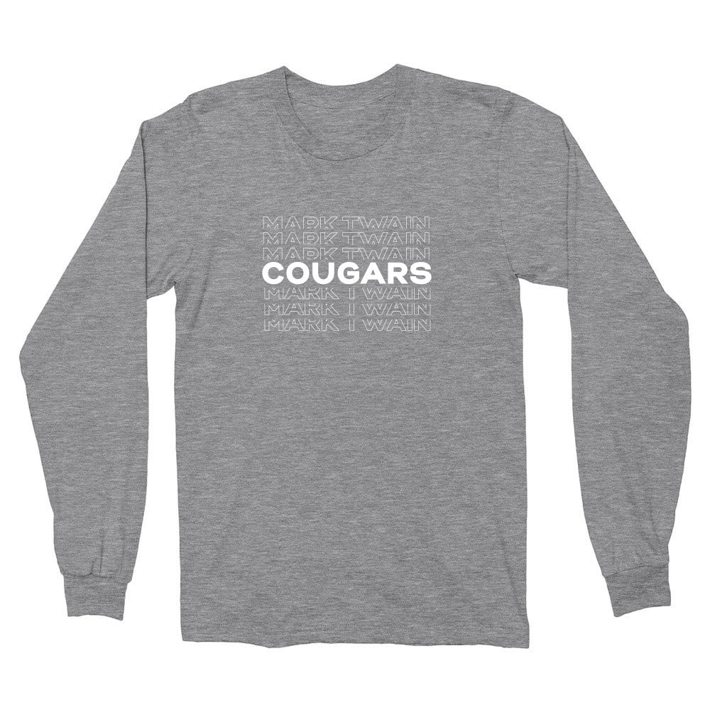 Cougars Repeater ~ Long Sleeve Cotton T-Shirt ~  Mark Twain Elementary School