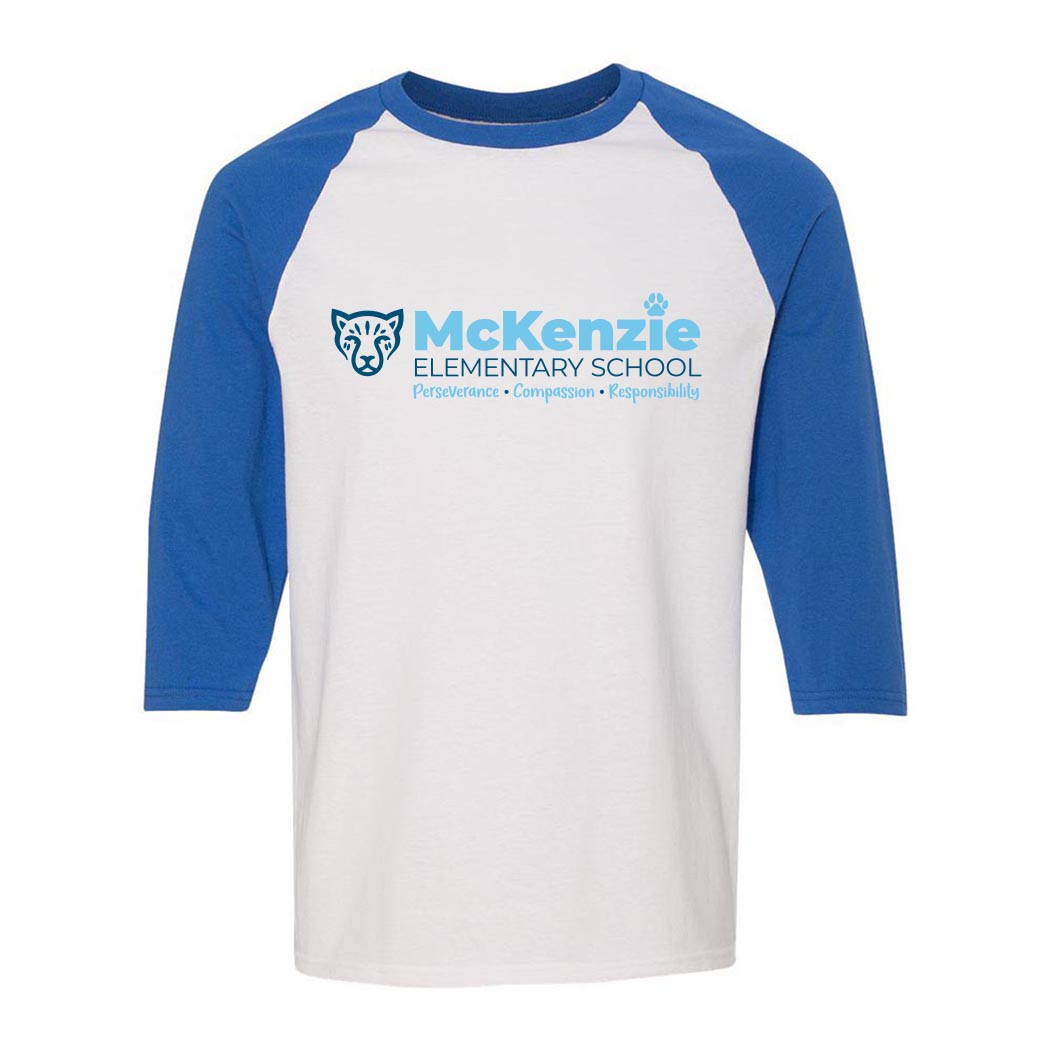 Bold McKenzie ~ Cotton Baseball T-Shirt ~ McKenzie Elementary School