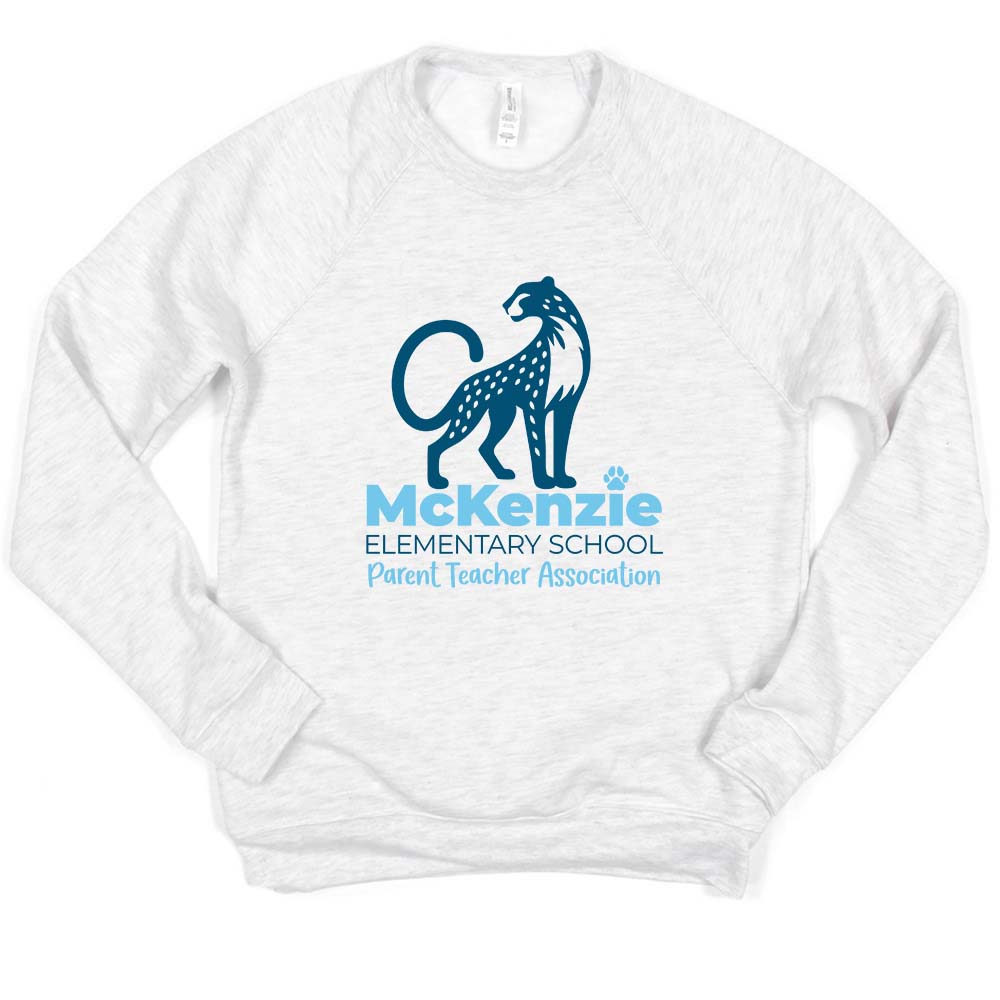 PTA ~ Raglan Sponge Fleece Crewneck Sweatshirt ~ McKenzie Elementary School