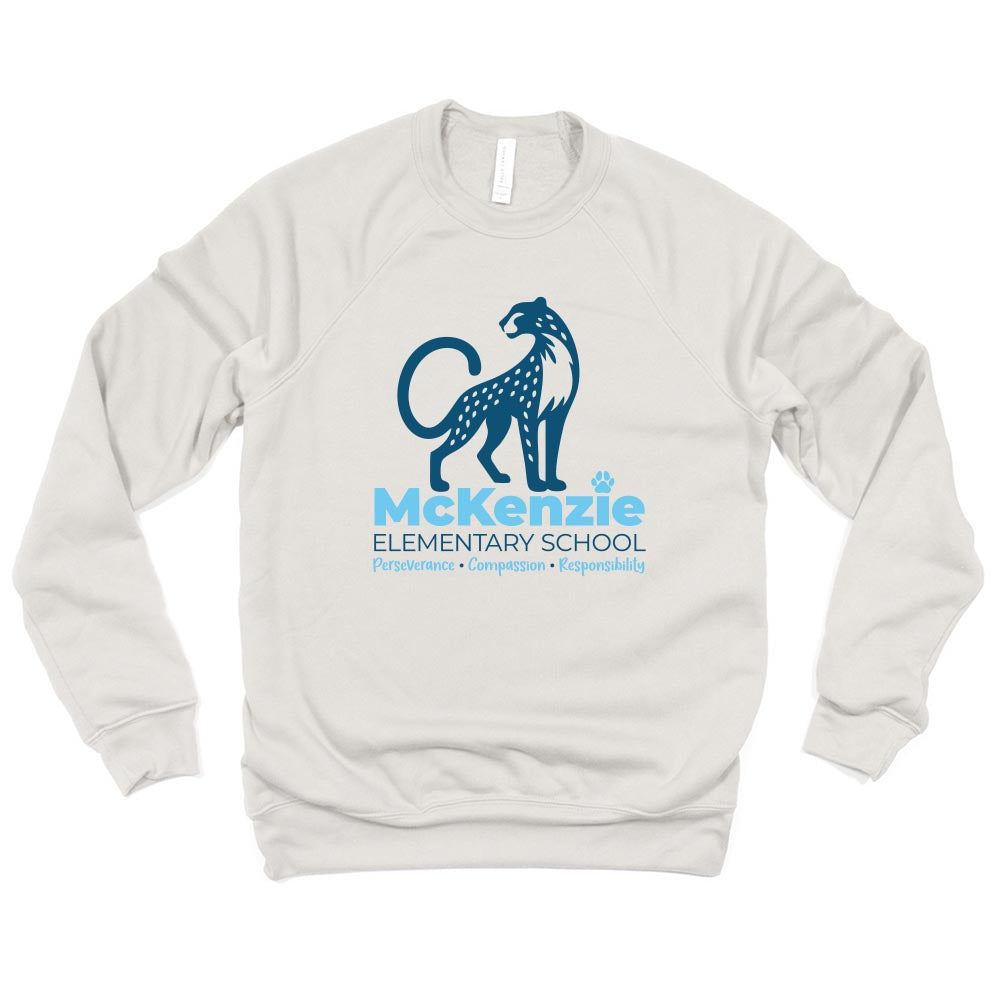 Logo ~ Raglan Sponge Fleece Crewneck Sweatshirt ~ McKenzie Elementary School