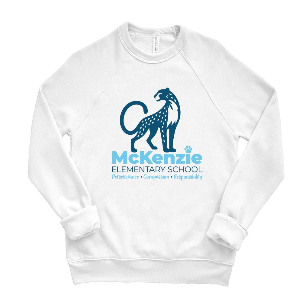 Logo ~ Raglan Sponge Fleece Crewneck Sweatshirt ~ McKenzie Elementary School