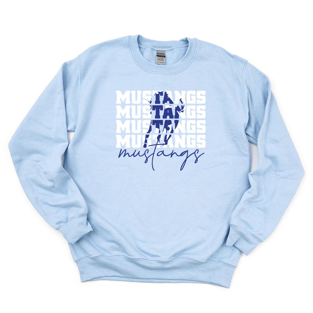 Mustangs Repeater ~ Crewneck Sweatshirt ~ Meridian School