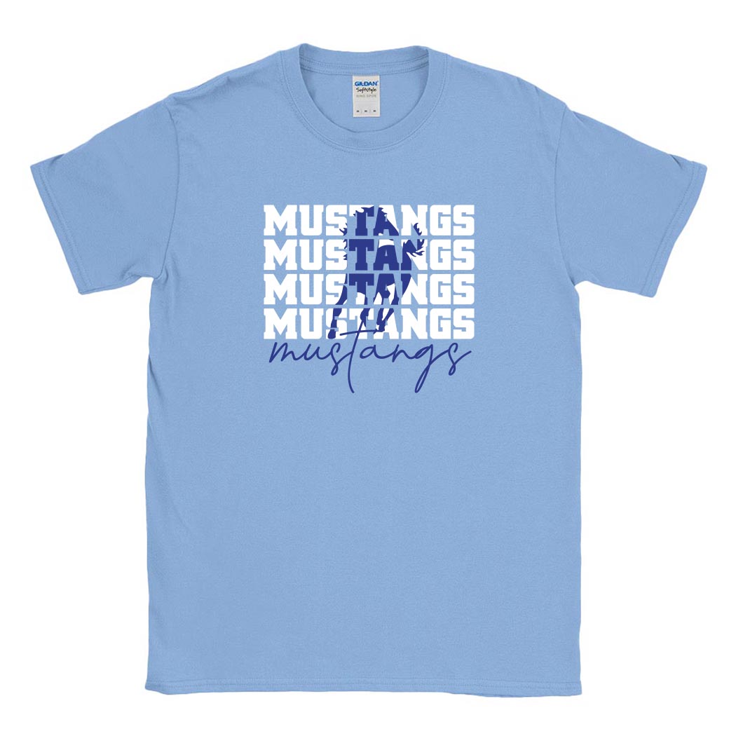 Mustangs Repeater ~ Cotton T-Shirt ~ Meridian School