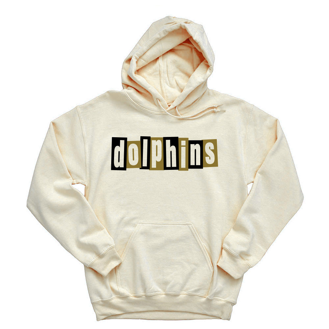 Mid Century Modern Dolphins ~ Hoodie ~ Shabonee Elementary School Staff-off white