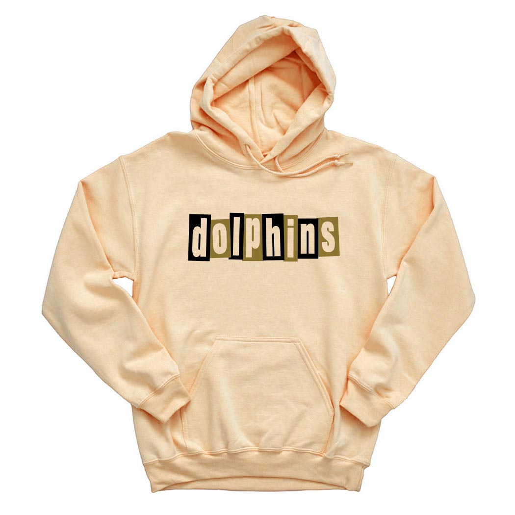 Mid Century Modern Dolphins ~ Hoodie ~ Shabonee Elementary School Staff-yellow haze