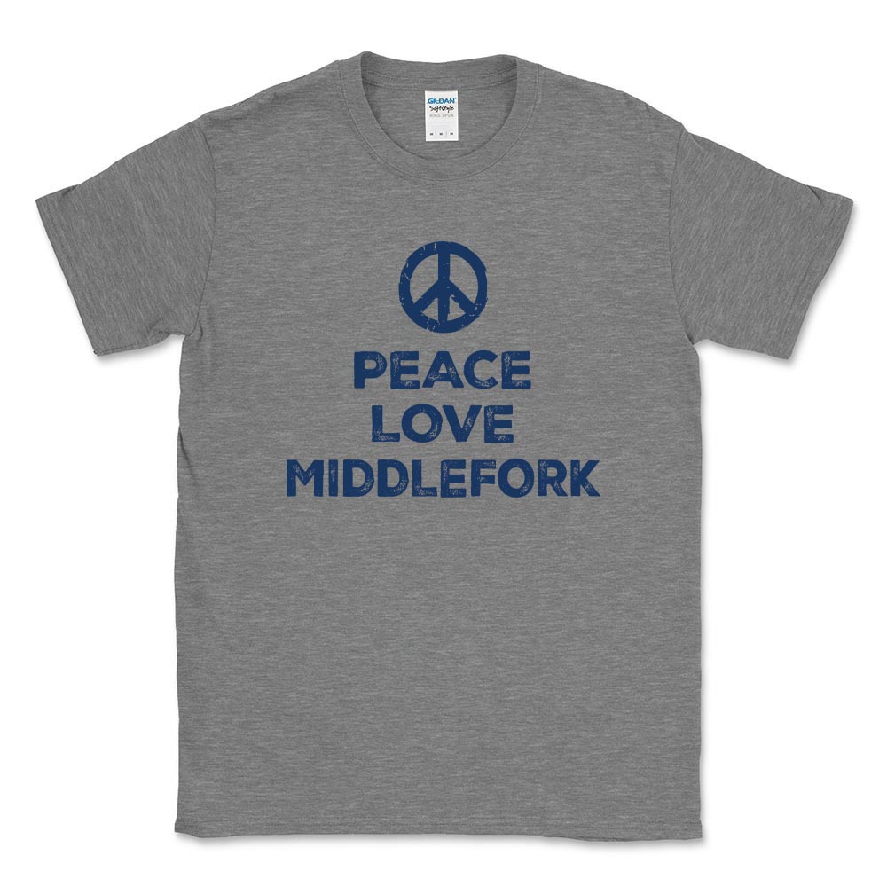 PEACE LOVE TEE ~ MIDDLEFORK ELEMENTARY ~ youth and adult ~ classic unisex fit