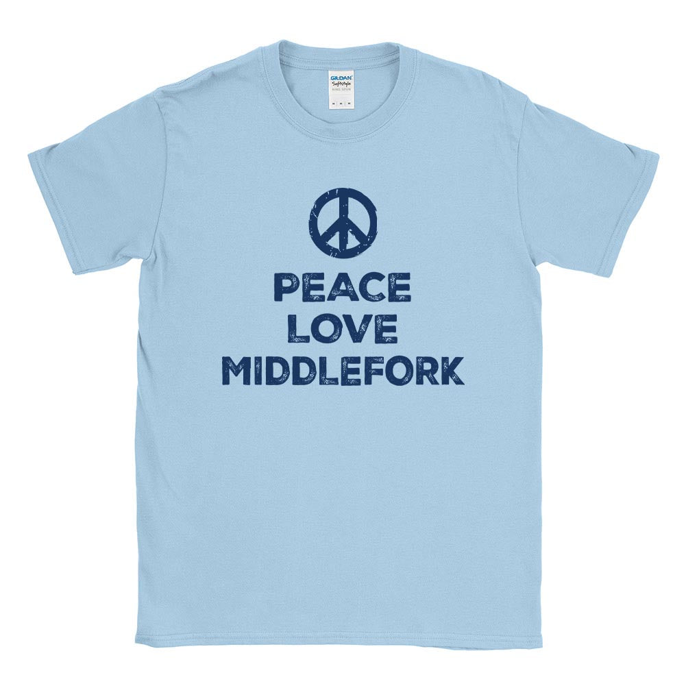 PEACE LOVE TEE ~ MIDDLEFORK ELEMENTARY ~ youth & adult ~ classic unisex fit