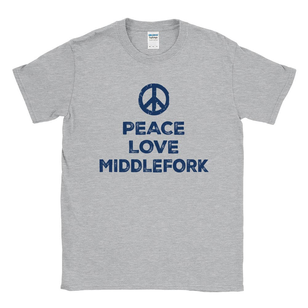 PEACE LOVE TEE ~ MIDDLEFORK ELEMENTARY ~ youth & adult ~ classic unisex fit