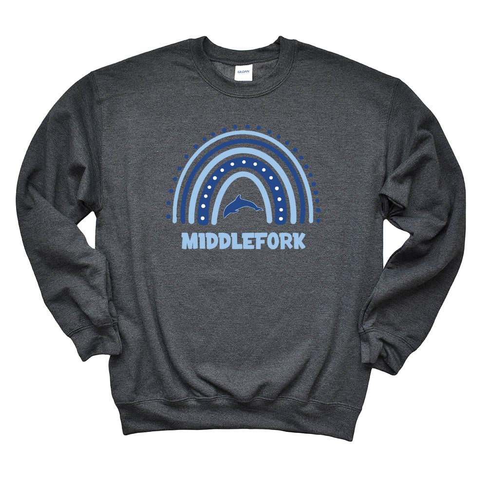 RAINBOW SWEATSHIRT ~ MIDDLEFORK ELEMENTARY ~ youth & adult ~ classic unisex fit