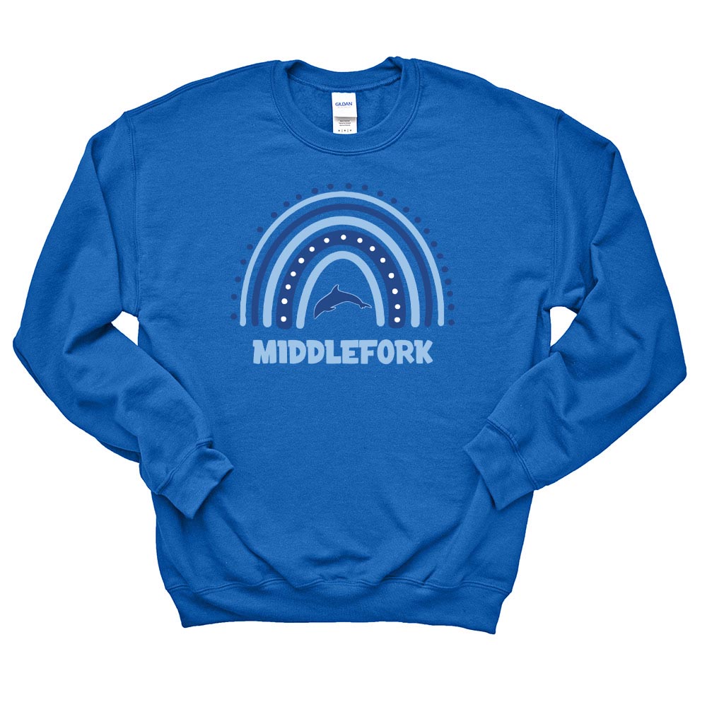 RAINBOW SWEATSHIRT ~ MIDDLEFORK ELEMENTARY ~ youth & adult ~ classic unisex fit