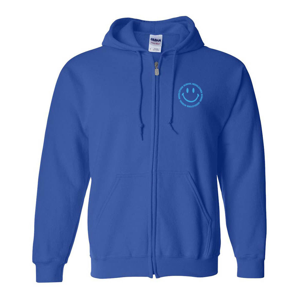 Smiley ~ Zip Hoodie ~ Middlefork Elementary School