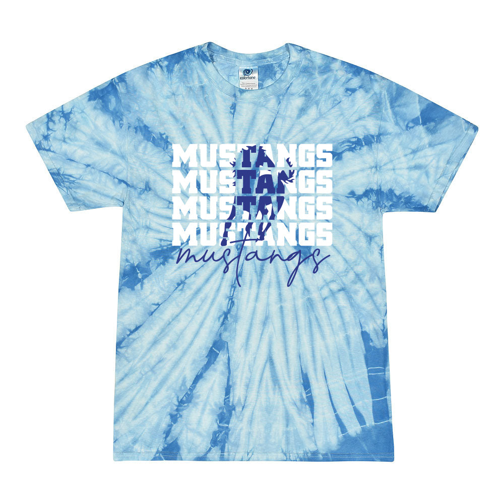 Mustangs Repeater ~ Tie Dye T-Shirt ~ Romona Elementary