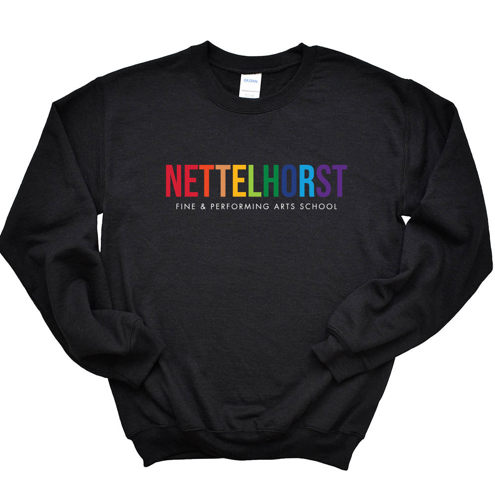 MODERN RAINBOW CREWNECK ~ NETTELHORST SCHOOL ~ youth & adult ~ classic unisex fit