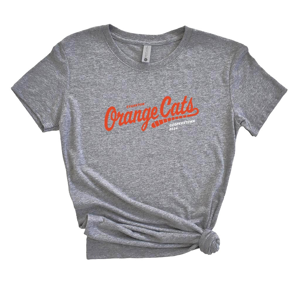 ORANGE CATS TRIBLEND TEE ~ EVANSTON BASEBALL ~ youth, women's & adult ~ classic fit