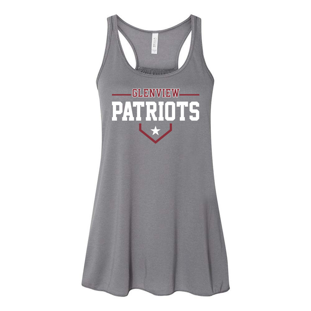 Glenview Patriots 13U White Pigeon Forge ~ Flowy Racerback Tank ~ Glenview Patriots