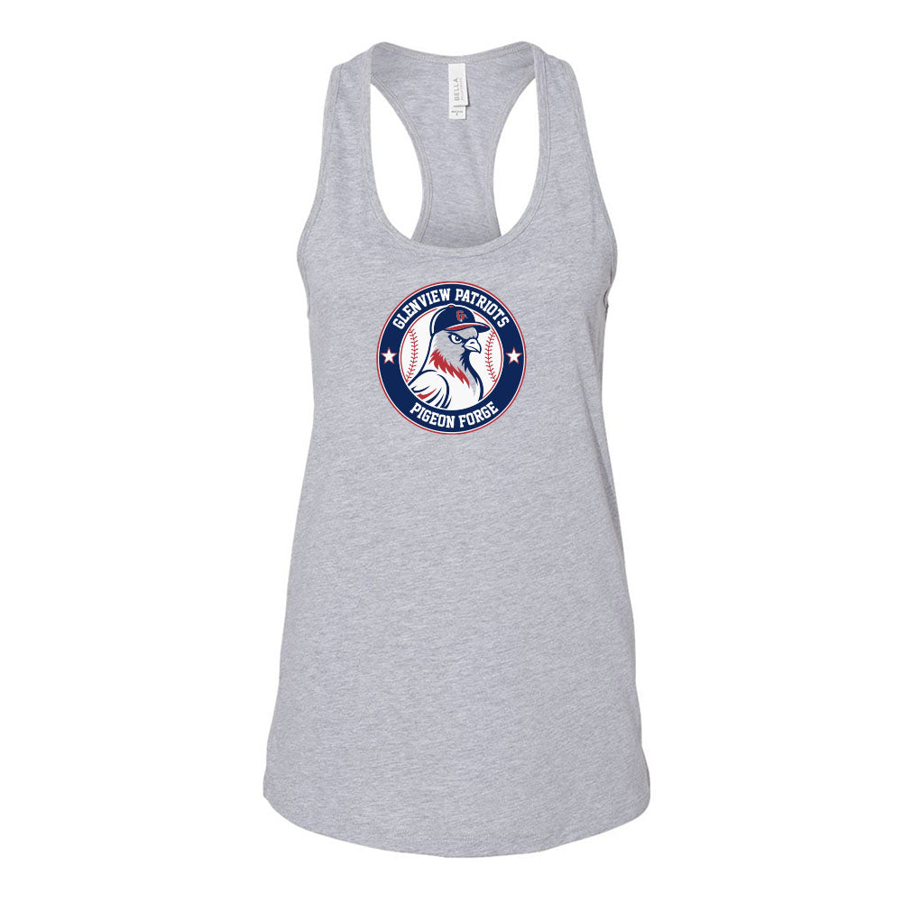13U White Pigeon Forge - Pigeon Team 2026 ~ Women's Jersey Racerback Tank ~ Glenview Patriots