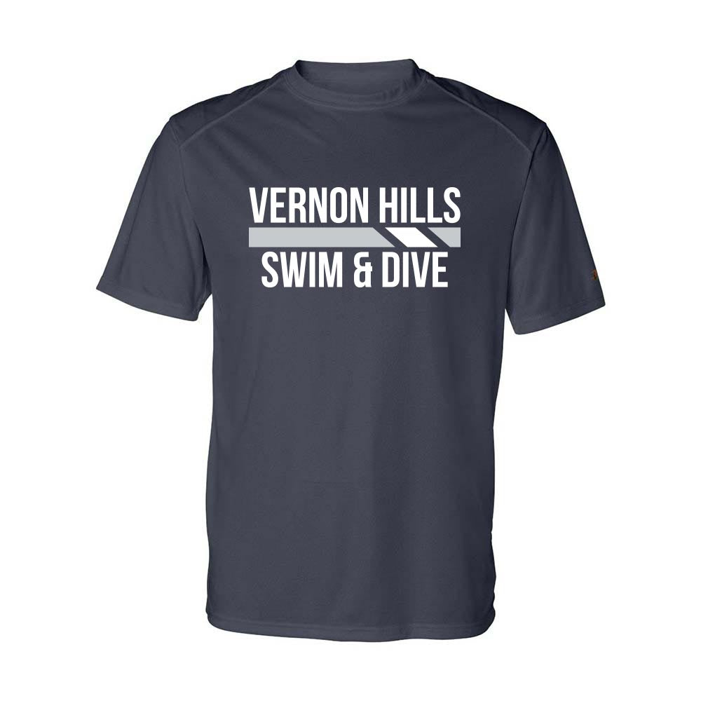 Racing Stripes ~ Performance T-Shirt ~ Vernon Hills High School Swim & Dive