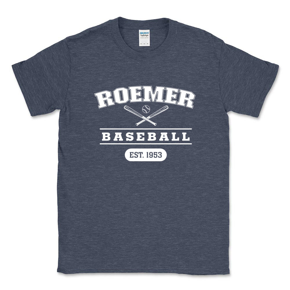 ROEMER SOFTSTYLE TEE ~ WILMETTE BASEBALL ASSOCIATION  ~ youth ~ classic unisex fit