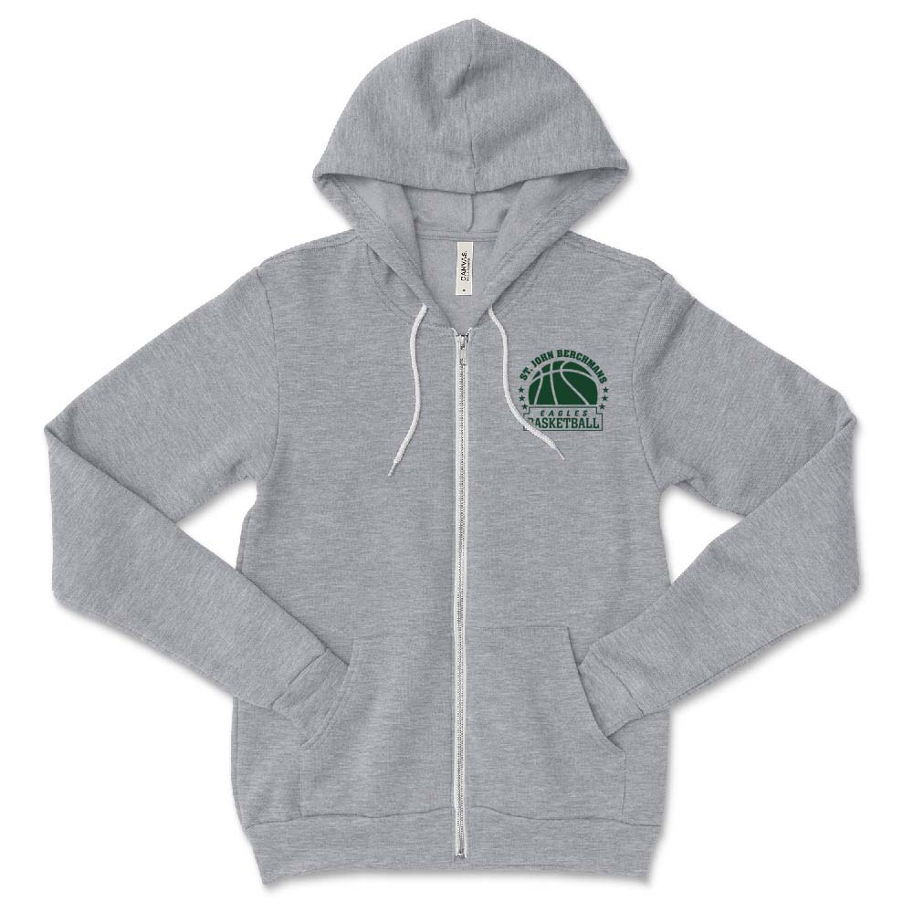 EAGLES BASKETBALL UNISEX ZIP HOODIE ~ SJB ATHLETICS ~ youth and adult ~  classic fit