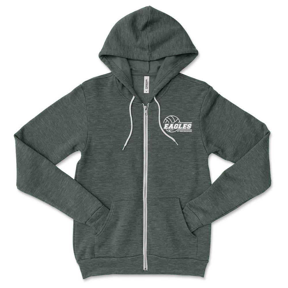 EAGLES VOLLEYBALL UNISEX ZIP HOODIE ~ SJB ATHLETICS ~ youth and adult ~  classic fit