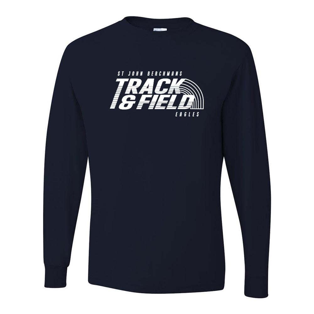 Track and Field Stripes ~ 50/50 Long Sleeve T-Shirt ~ St John Berchmans