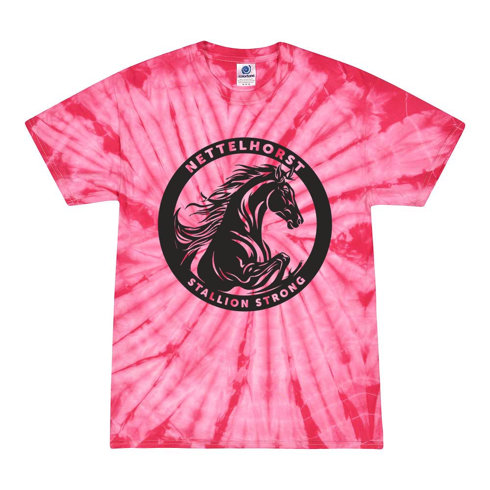 STALLION STRONG TIE DIE TEE ~ NETTELHORST SCHOOL ~ toddler, youth, & adult ~ classic unisex fit