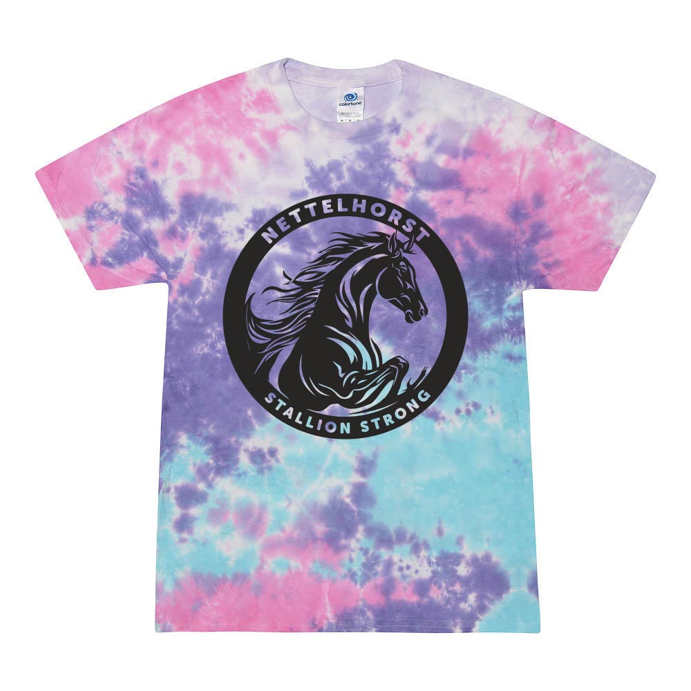 STALLION STRONG TIE DIE TEE ~ NETTELHORST SCHOOL ~ toddler, youth, & adult ~ classic unisex fit