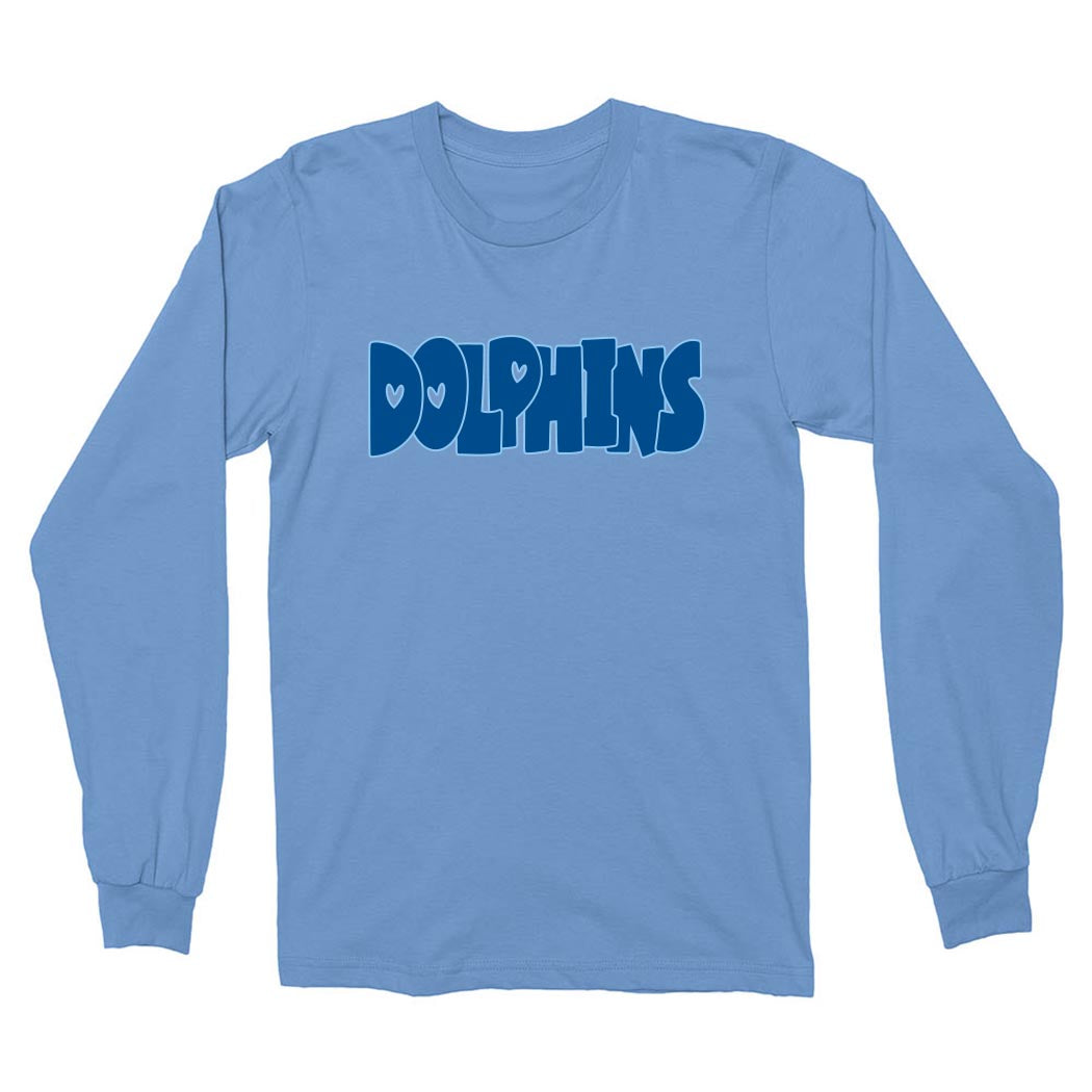 DOLPHINS BUBBLE LONG SLEEVE TEE ~ SHABONEE STAFF ~  adult ~ classic unisex fit