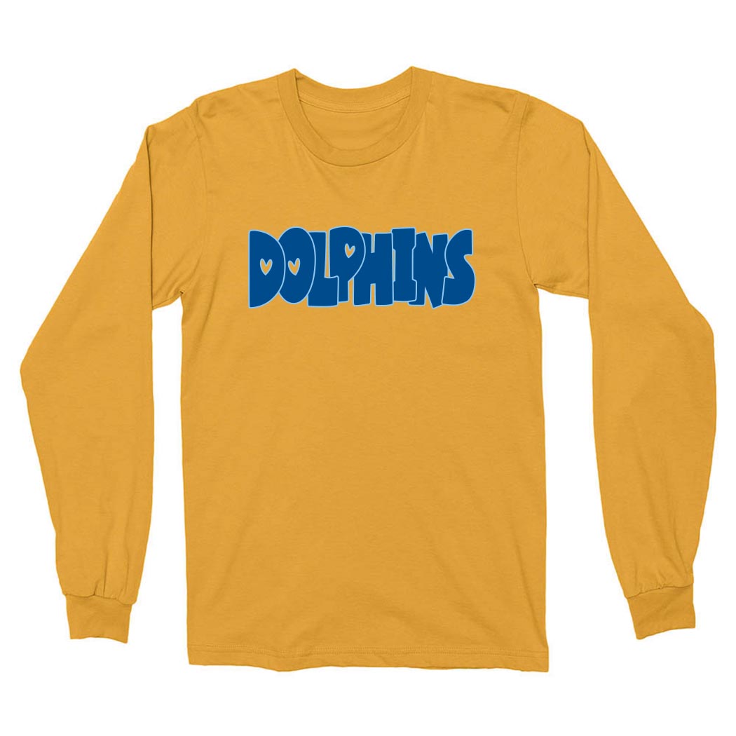 DOLPHINS BUBBLE LONG SLEEVE TEE ~ SHABONEE STAFF ~  adult ~ classic unisex fit