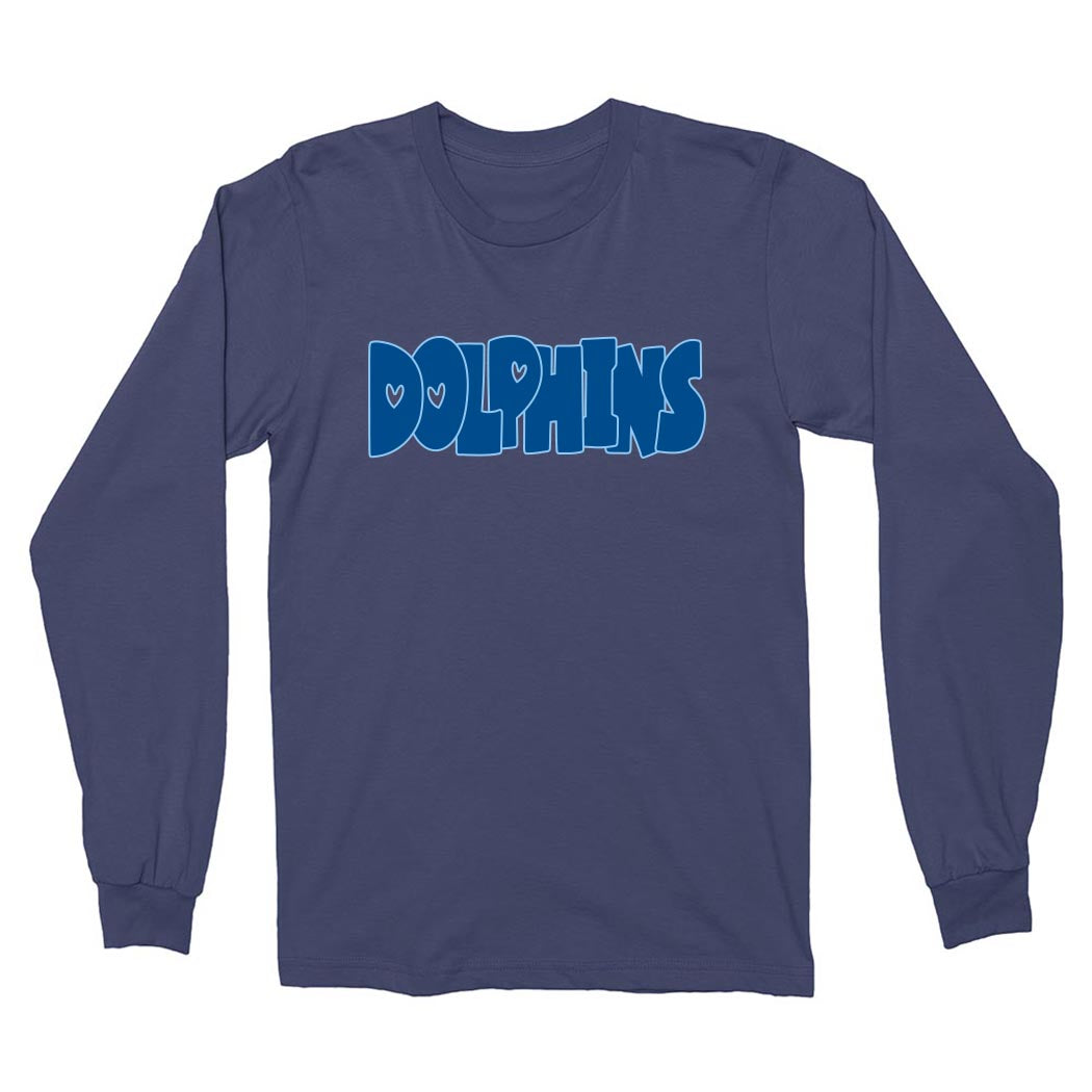 DOLPHINS BUBBLE LONG SLEEVE TEE ~ SHABONEE STAFF ~  adult ~ classic unisex fit