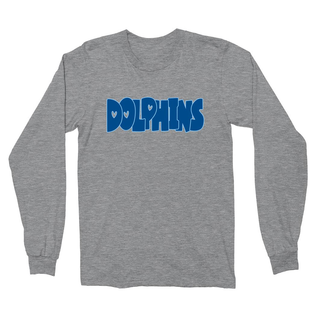 DOLPHINS BUBBLE LONG SLEEVE TEE ~ SHABONEE STAFF ~  adult ~ classic unisex fit