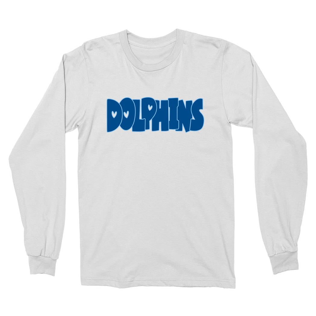 Dolphins Bubble ~ Cotton Long Sleeve T-Shirt ~ Shabonee Elementary School