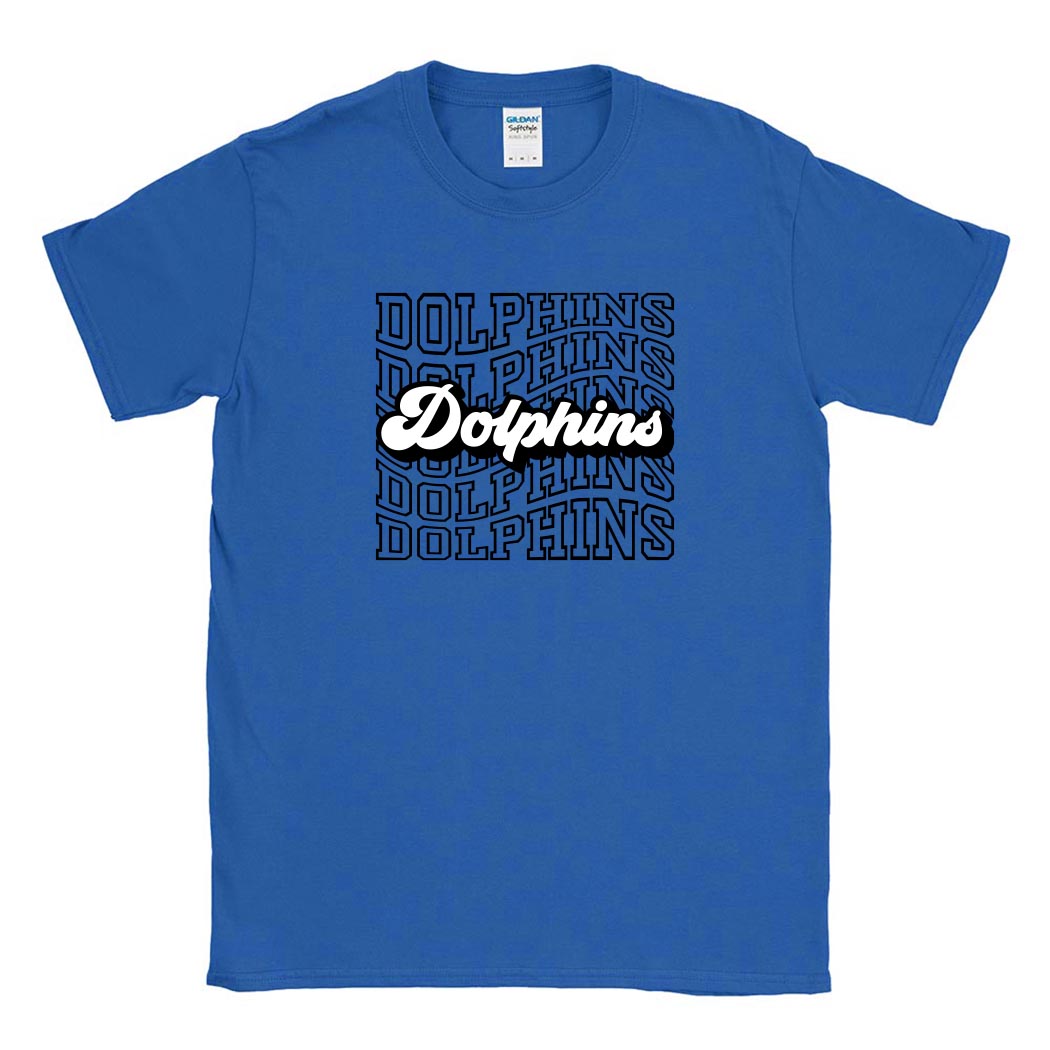 DOLPHINS REPEATER SOFTSTYLE TEE ~ SHABONEE STAFF ~ adult ~ classic unisex fit