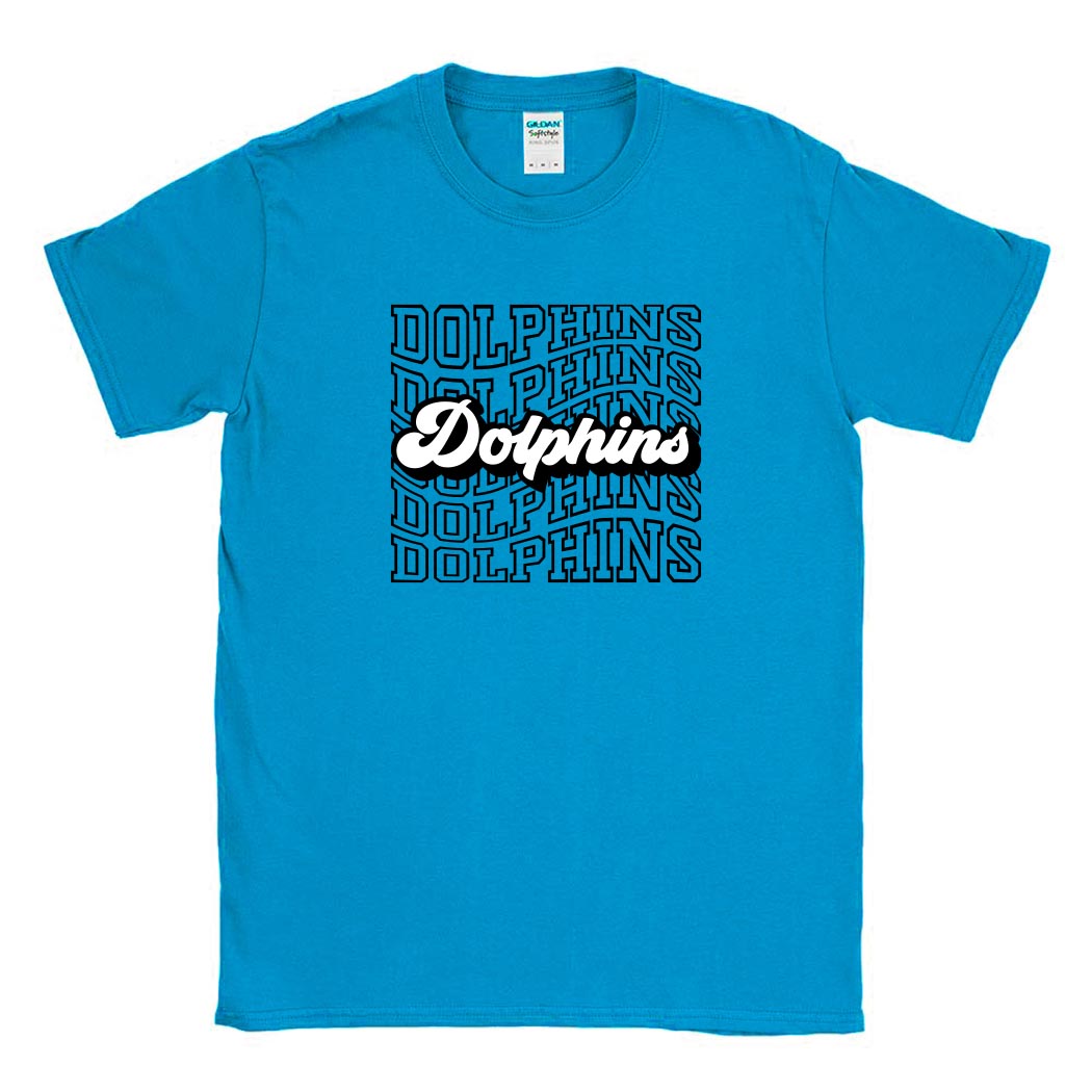 DOLPHINS REPEATER SOFTSTYLE TEE ~ SHABONEE STAFF ~ adult ~ classic unisex fit