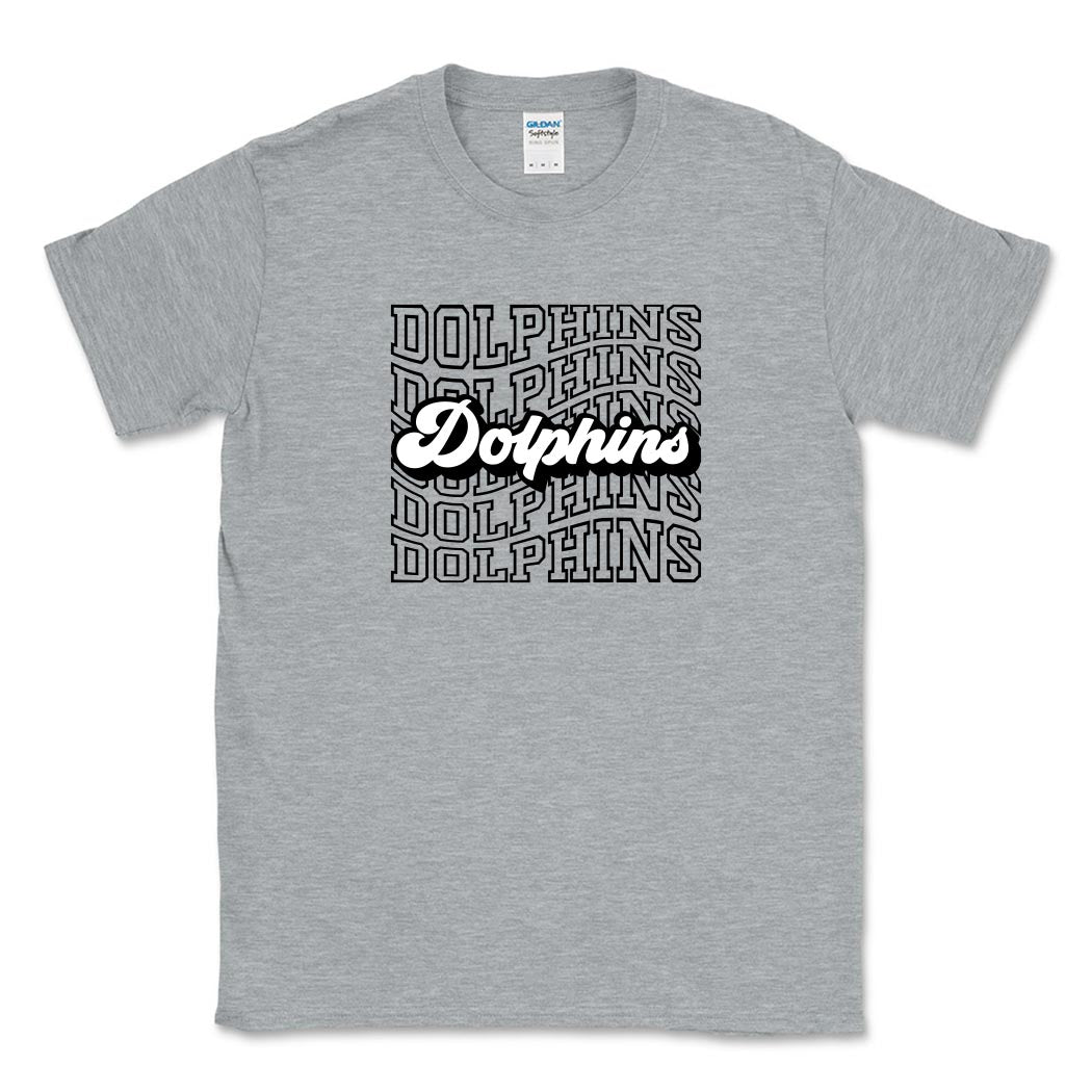 DOLPHINS REPEATER SOFTSTYLE TEE ~ SHABONEE STAFF ~ adult ~ classic unisex fit