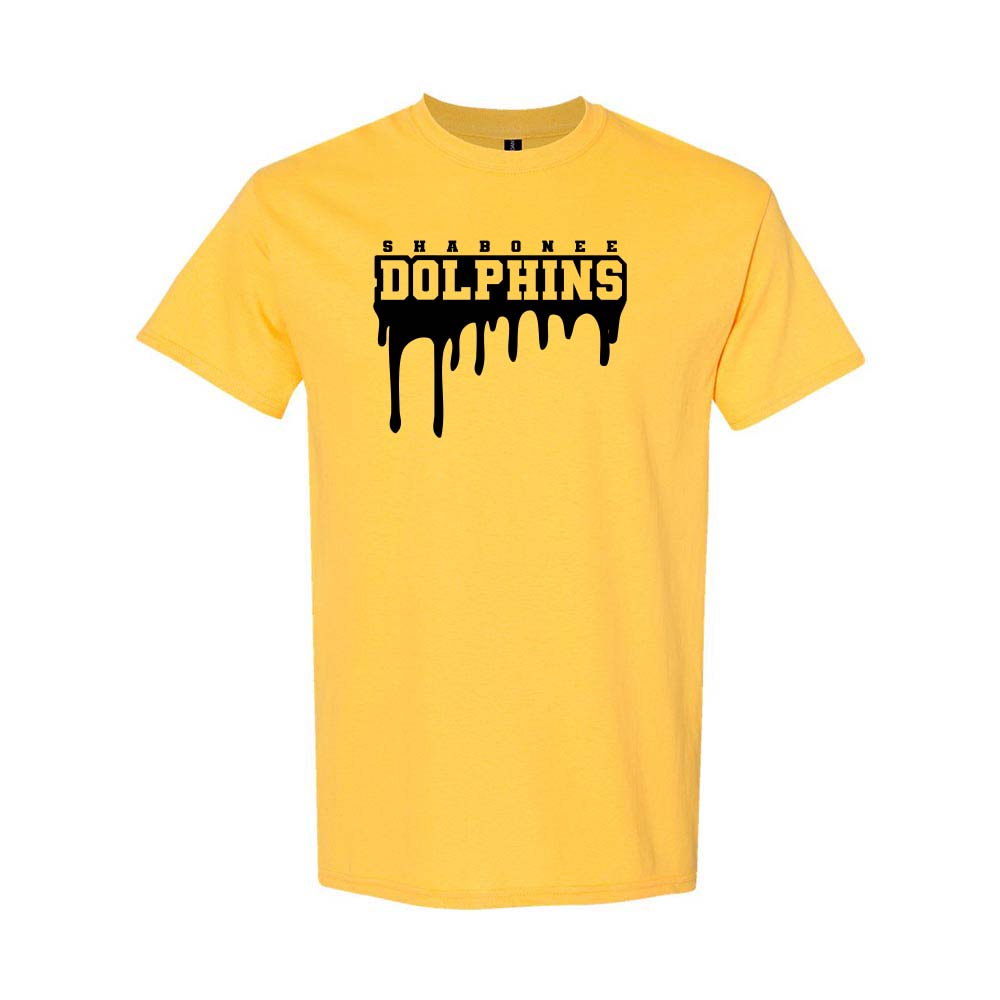 Dolphins Drip ~ Cotton T-Shirt ~ Shabonee Elementary School