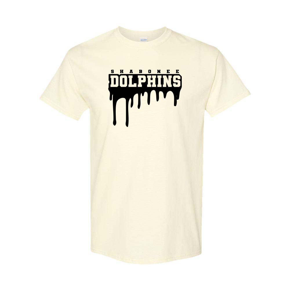 Dolphins Drip ~ Cotton T-Shirt ~ Shabonee Elementary School