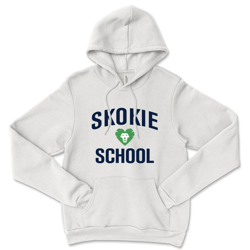 Skokie Lion Heart ~ Sponge Fleece Hoodie ~ Skokie School