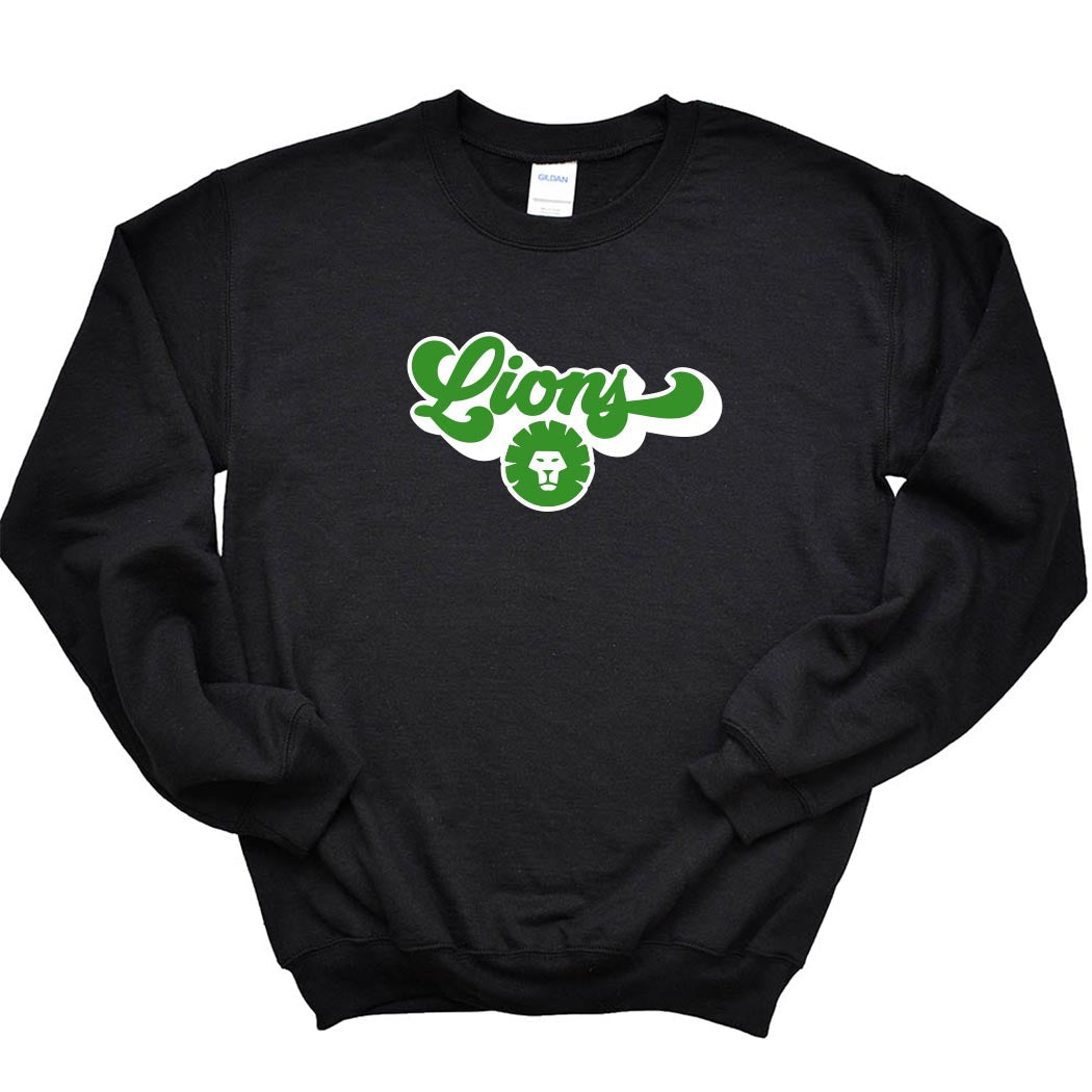 RETRO SCRIPT LIONS SWEATSHIRT ~ WASHBURNE SCHOOL ~ youth & adult ~ classic unisex fit