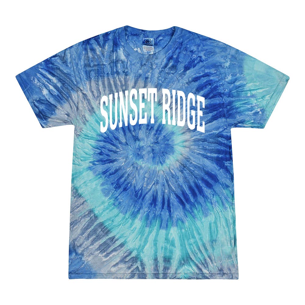 SUNSET RIDGE ARC TIE DYE TEE ~ SUNSET RIDGE SCHOOL ~ youth & adult ~ classic fit