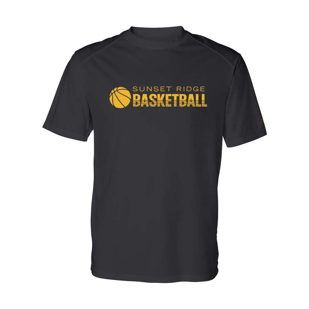 BASKETBALL STRIPES PERFORMANCE TEE ~ SUNSET RIDGE ~ youth & adult ~ classic fit