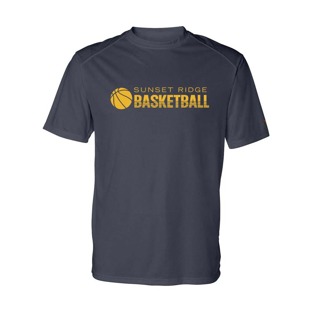 BASKETBALL STRIPES PERFORMANCE TEE ~ SUNSET RIDGE ~ youth & adult ~ classic fit
