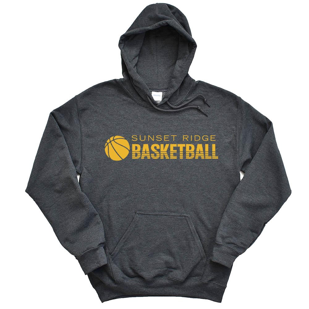 BASKETBALL STRIPES HOODIE ~  SUNSET RIDGE ~ youth and adult ~ classic unisex fit