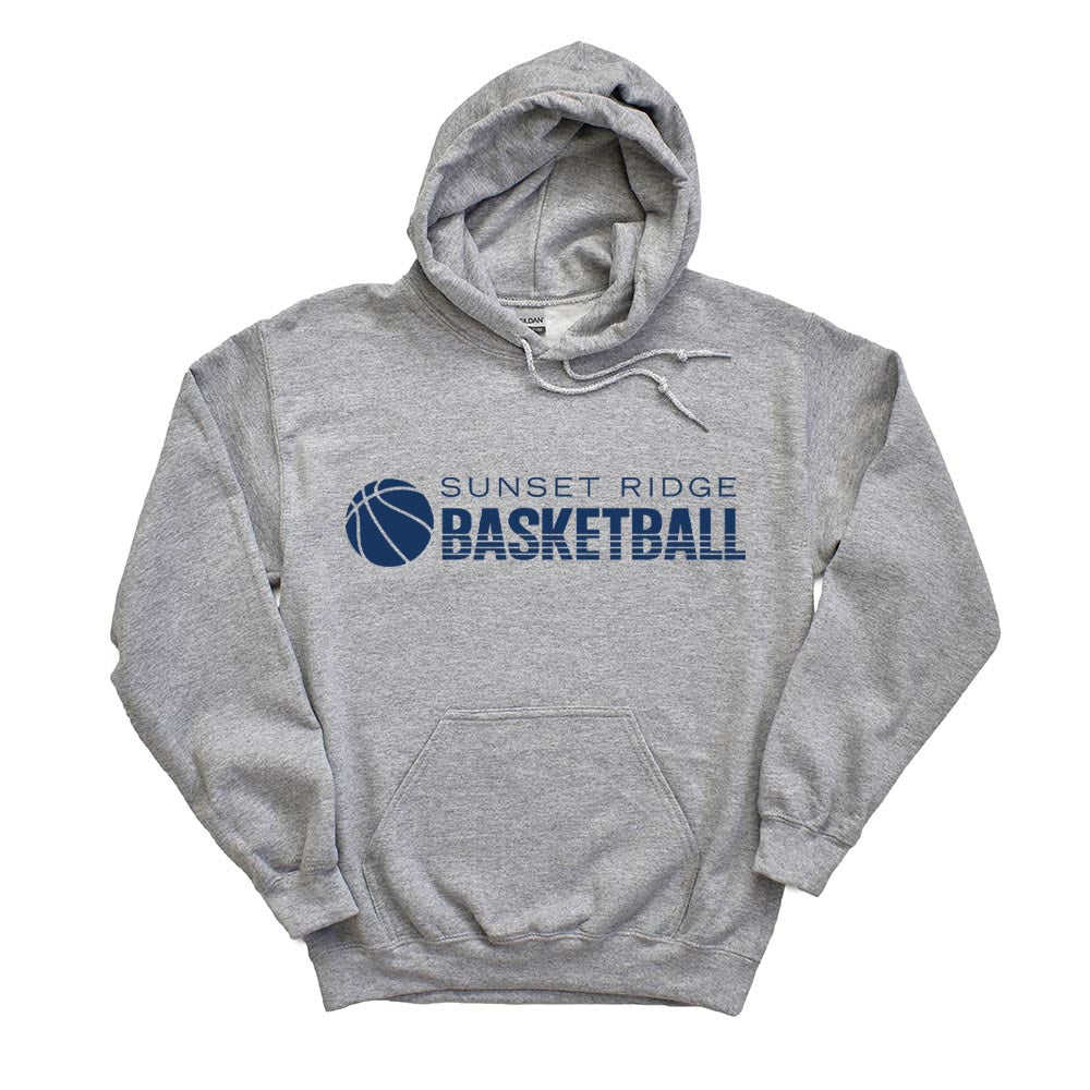 BASKETBALL STRIPES HOODIE ~  SUNSET RIDGE ~ youth and adult ~ classic unisex fit