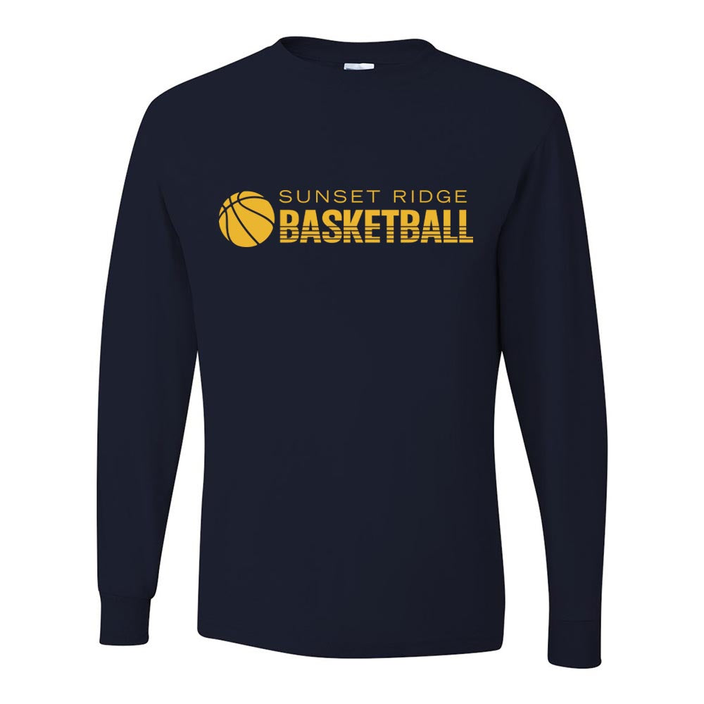 Basketball Stripes ~ 50/50 Long Sleeve T-Shirt ~ Sunset Ridge Middle School