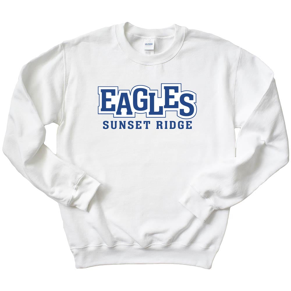EAGLES OUTLINE SWEATSHIRT ~ SUNSET RIDGE SCHOOL ~ youth & adult ~ classic fit